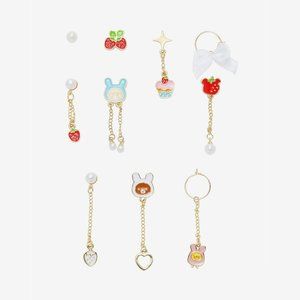 Sanrio Hello Kitty Rilakkuma Bunny & Strawberry Mismatch Earring Set